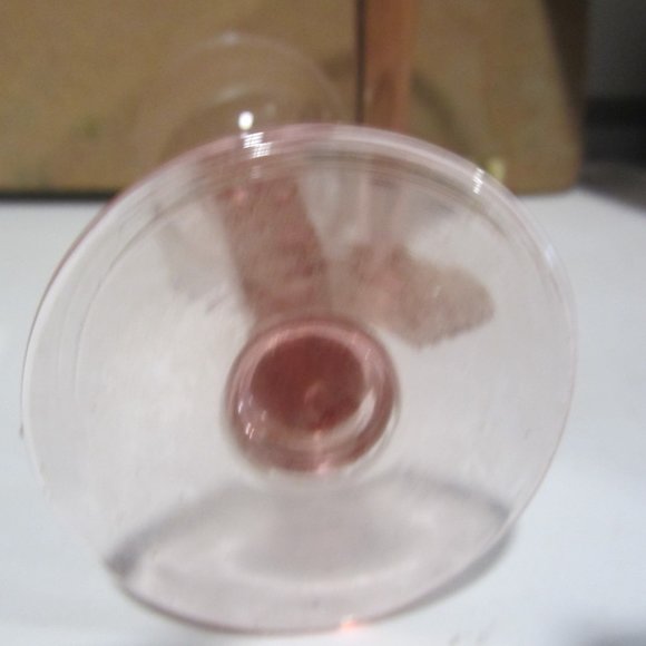 VTG PAIR OF PINK WINE GLASSES, PRETTY PINK GLASSES - Picture 5 of 5
